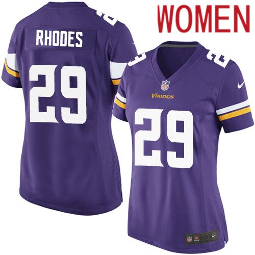 Women Minnesota Vikings 29 Xavier Rhodes Nike Purple Game Player NFL Jersey